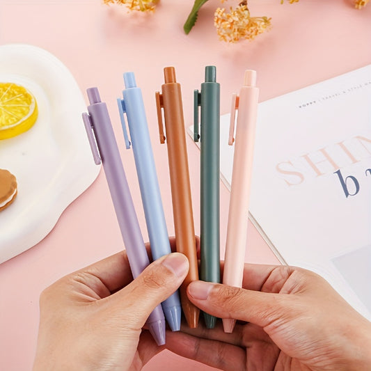 Morandi Gel Pens Set - 5 Pack Premium 0.5mm Fine Tip Black Ink Pens