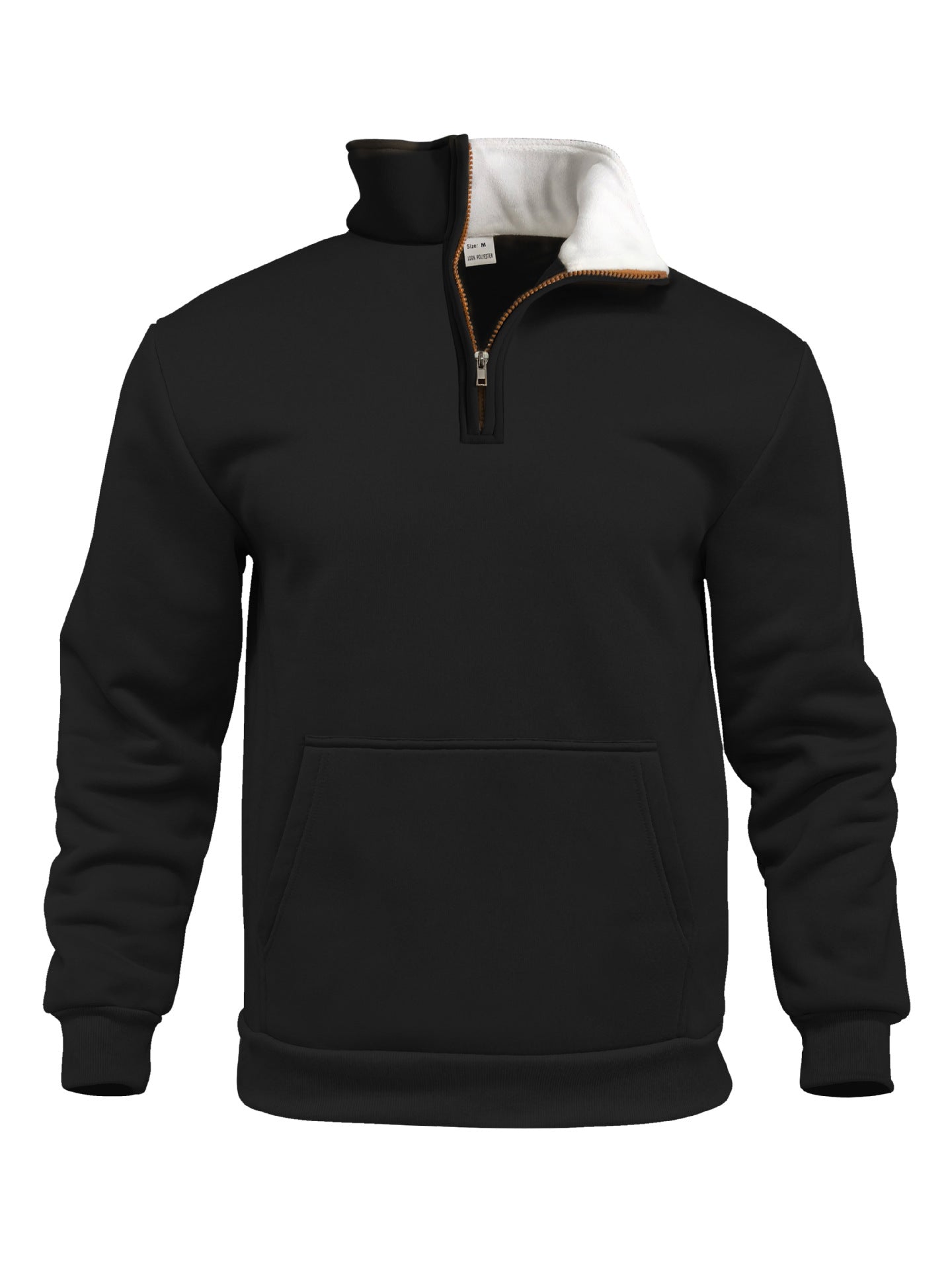 Casual Outdoor High Neck Half-Zip Pocket Long Sleeve Sweatshirt