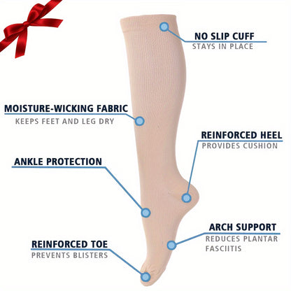 Premium Compression Socks for Men - 4 Pairs Athletic Support Stockings for Running, Travel & Recovery