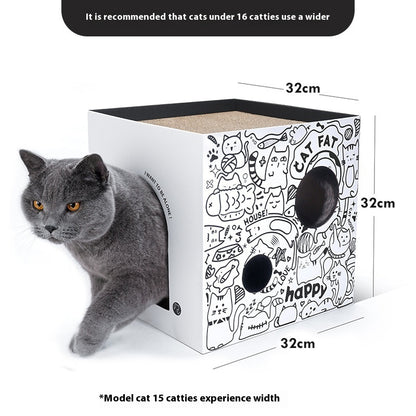 Simple Vertical Cat Villa Double-layer Corrugated Paper