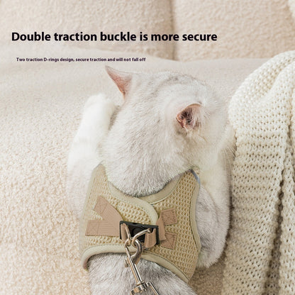 Fashion Waffle Cat Pulling Rope Chest Strap