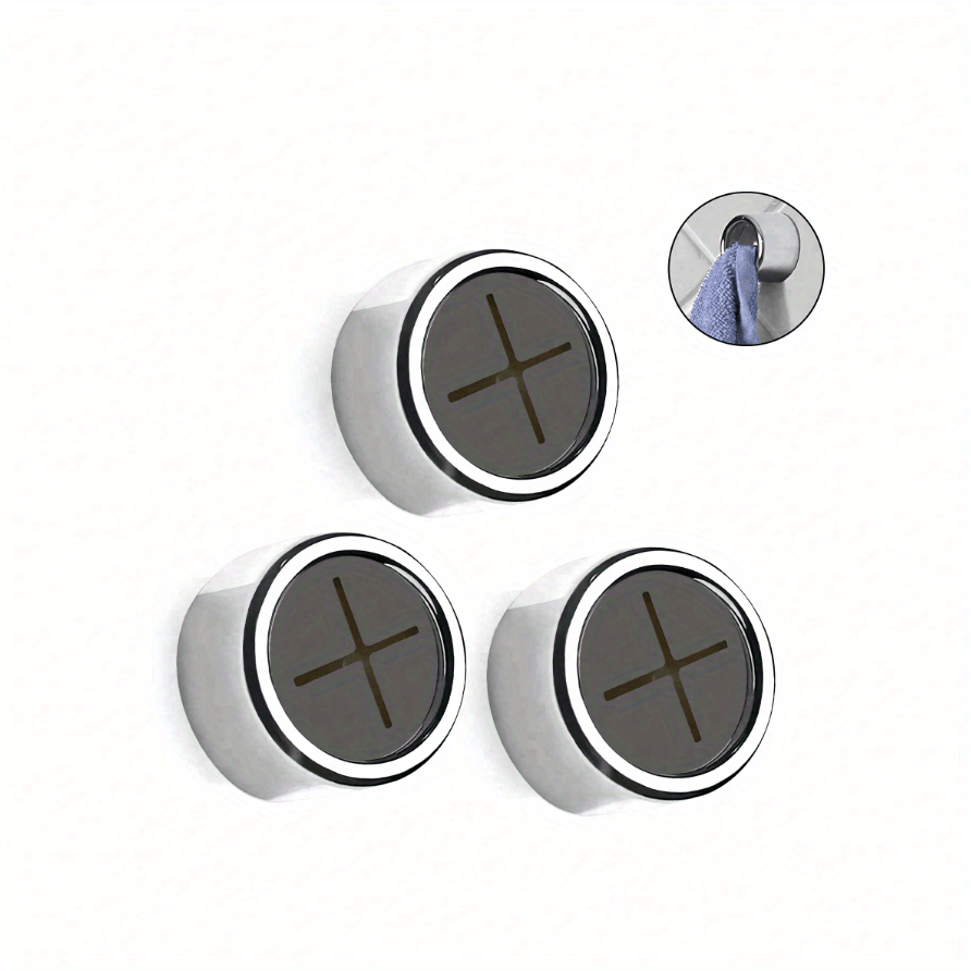 1/3pcs Fashion Style Self-Adhesive Wall Mount Towel Hooks, Plastic Easy Install No-Drill Kitchen & Bathroom Towel Holder for Home, Cabinet, Garage