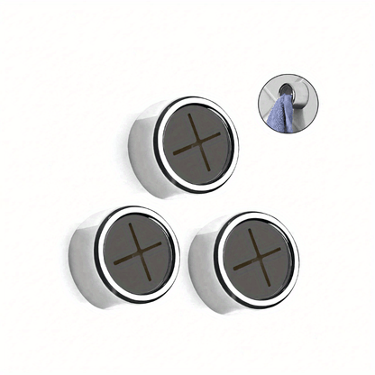 1/3pcs Fashion Style Self-Adhesive Wall Mount Towel Hooks, Plastic Easy Install No-Drill Kitchen & Bathroom Towel Holder for Home, Cabinet, Garage