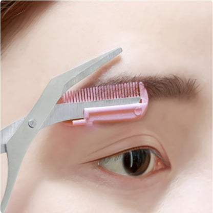 Eyebrow Trimmer Scissor with Comb Facial Hair Removal Grooming Shaping Shaver Cosmetic Makeup Accessories, Eyebrow Grooming Kit, Scissers for Eyebrow, Eyebrow Kit for Women, Eyebrow Stamp Kit Set, Eyebrow Clippers