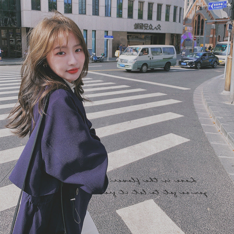 New Style Windbreaker Women's Mid-length Over The Knee Spring And Autumn