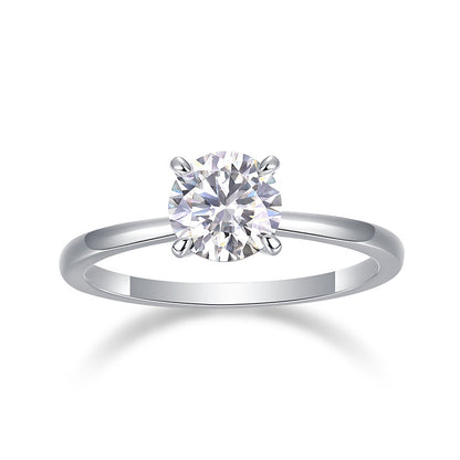 S925 Sterling Silver Moissanite Four-Prong