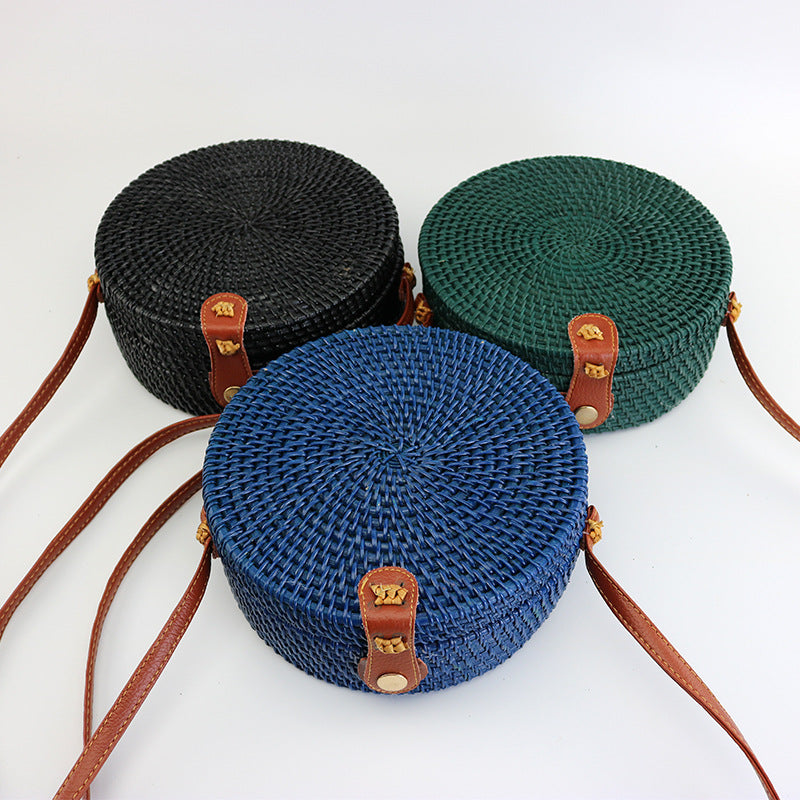 Rattan Trendy Women's Shoulder Oblique Versatile Handheld Vintage Bag