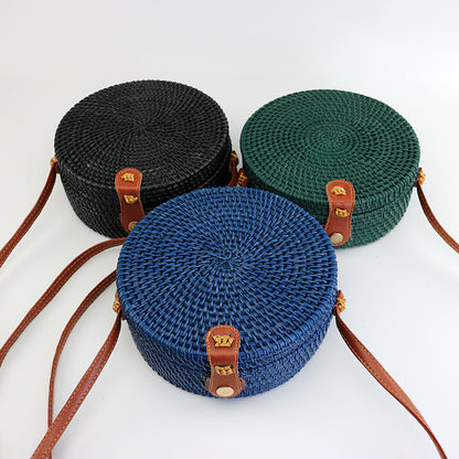 Rattan Trendy Women's Shoulder Oblique Versatile Handheld Vintage Bag