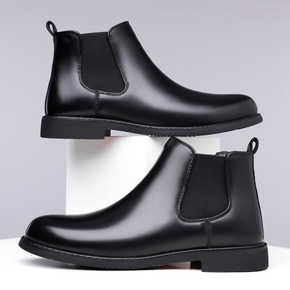 Autumn And Winter Fleece-lined Martin Boots Men's Shoes Cross-border Amazon Wear-resistant Worker Boot Rubber Outdoor Mountaineering Plus Size 38-4