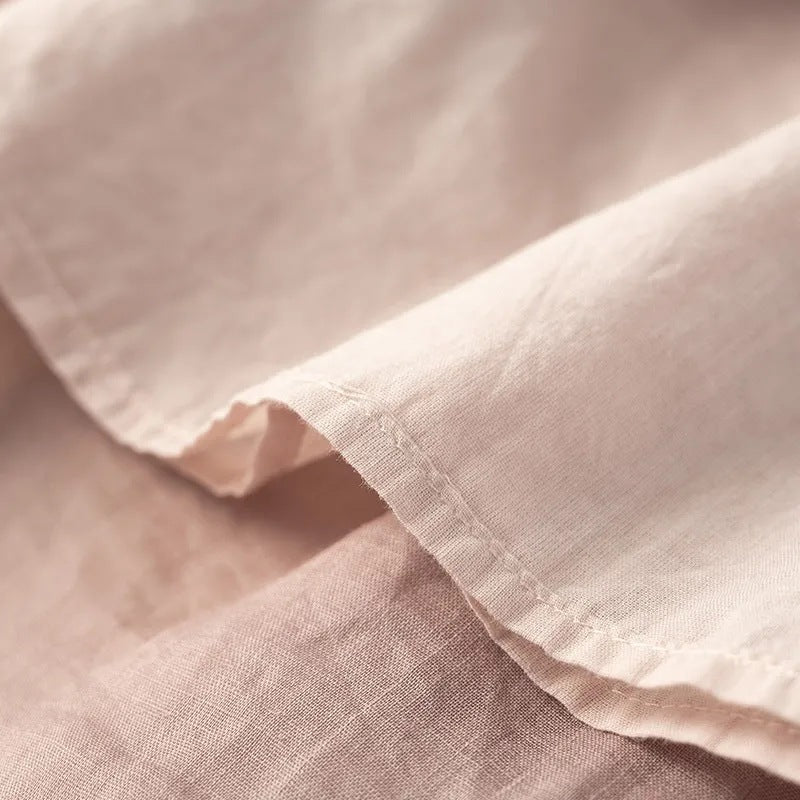 Elastic Waist Literary Retro Cotton And Linen Skirt With Crotch Cover