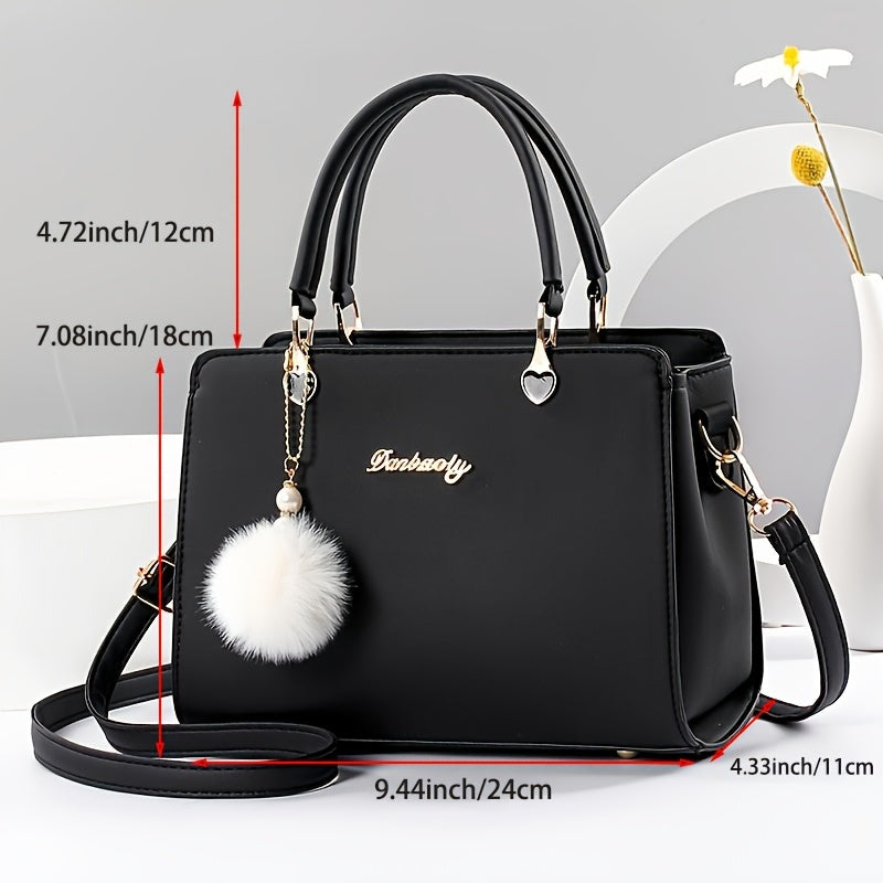 Elegant Faux Leather Handbag - Women's Shoulder Bag with Tassel