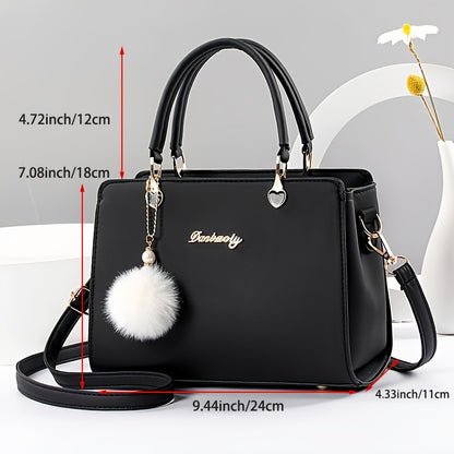 Elegant Faux Leather Handbag - Women's Shoulder Bag with Tassel