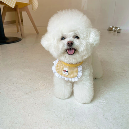 Cute Dog Smiling Bib Pet Bunny Saliva Towel