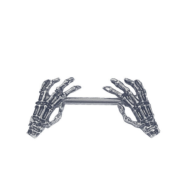 Black Full Drill Ball Straight Wings Heart Shaped Body Piercing Jewelry