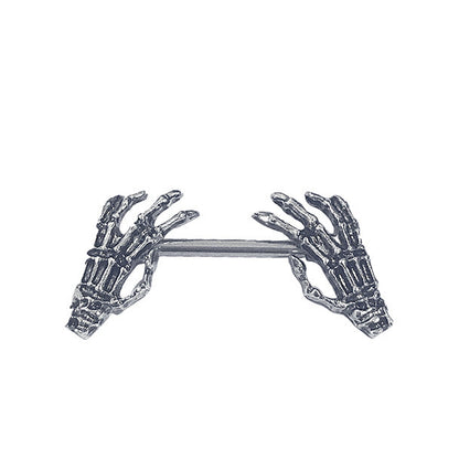 Black Full Drill Ball Straight Wings Heart Shaped Body Piercing Jewelry