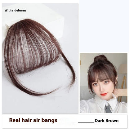 European And American Real Hair Bangs Wig Set Clip-in Bang Women's Natural Light