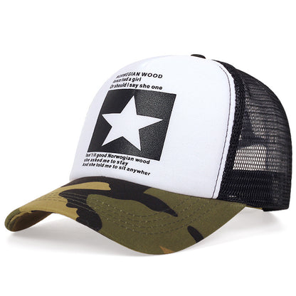 1pc Pentagram Breathable Baseball Cap Mesh Cap