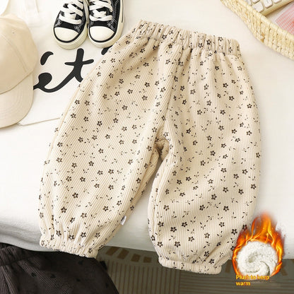 Children's Fleece-lined Warm Thickened Sweatpants