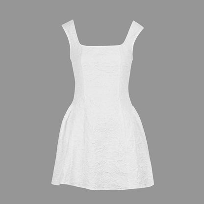 Women's Off-shoulder Square-neck Dress With Straps