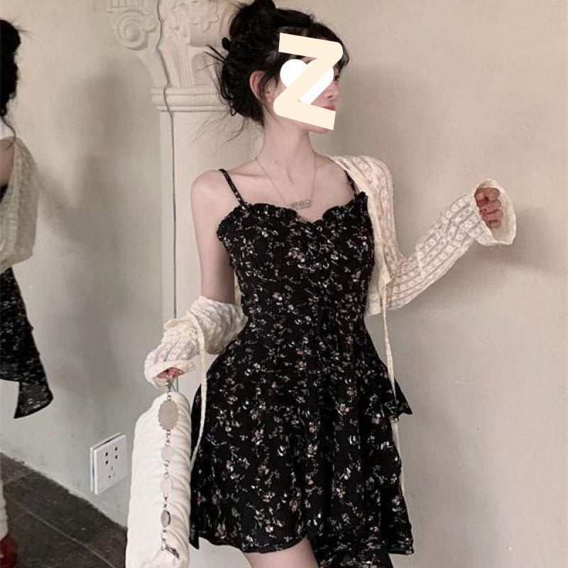 Women's Black Floral Casual Set