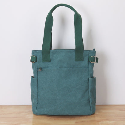 Casual Retro One-shoulder Hand-held Tote Canvas Bag For Women