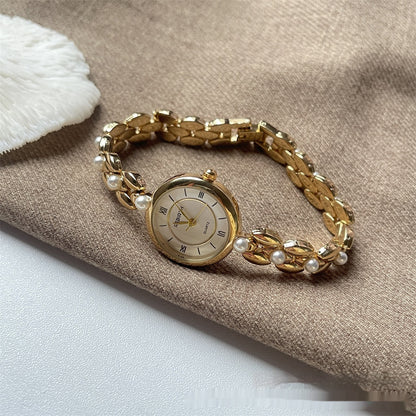 Roman Pearl Chain Watch For Women