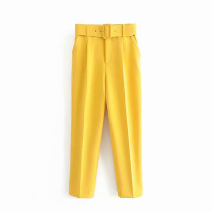 Summer New Style Simple And Fashionable Long Pants With Belt