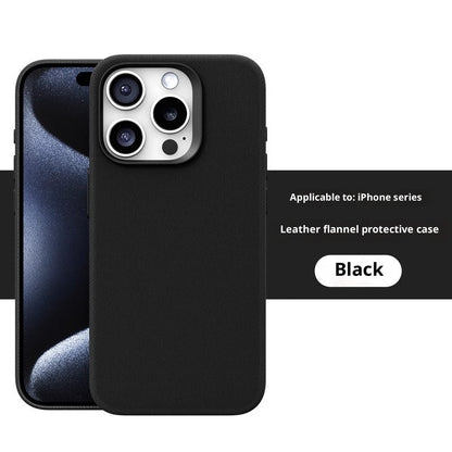 Leather Flannel Fabric Magnetic Phone Case