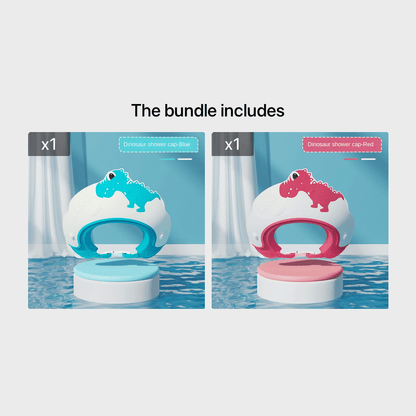 Baby Soft Rubber Waterproof Shampoo Cap, Children Shampoo Artifact, Baby Shampoo Cap Waterproof Ear Protector, Baby Bath Shower Cap, Dinosaur Pattern