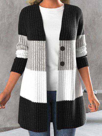 Women's Long-sleeve Striped Bohemian-style Jacket