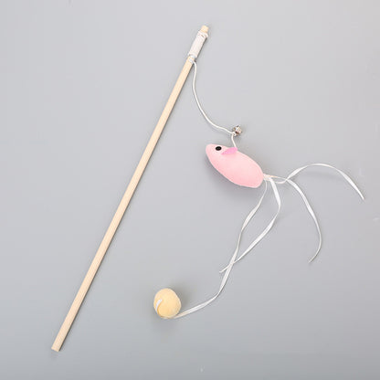 Pole Wooden Pole Funny Cat Stick Flexible For Cat Bell Funny Cat Stick Elastic Rope Woodenfor Cat