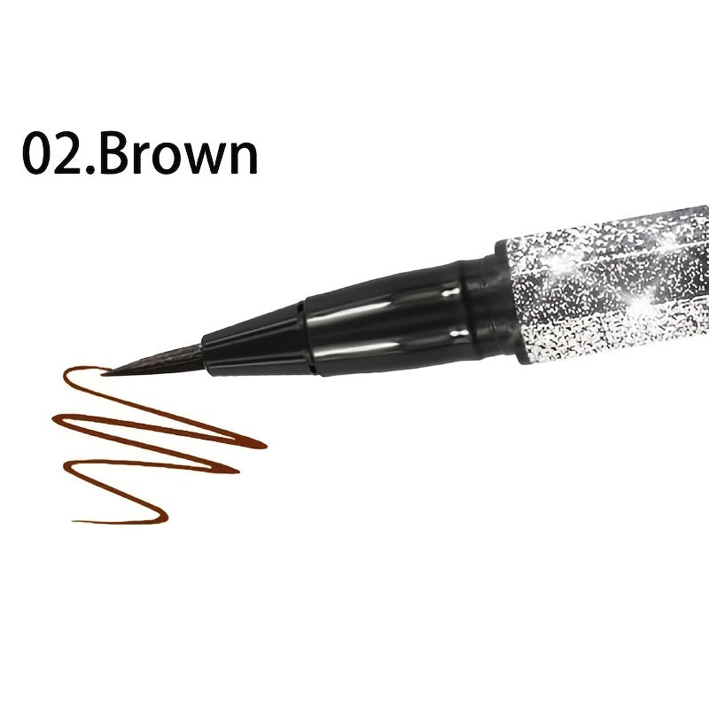 1pc Long-Lasting Waterproof Black Starry Sky Eyeliner Pen with Sponge Tip - Smooth and Quick-Drying for Beautiful Eye Makeup