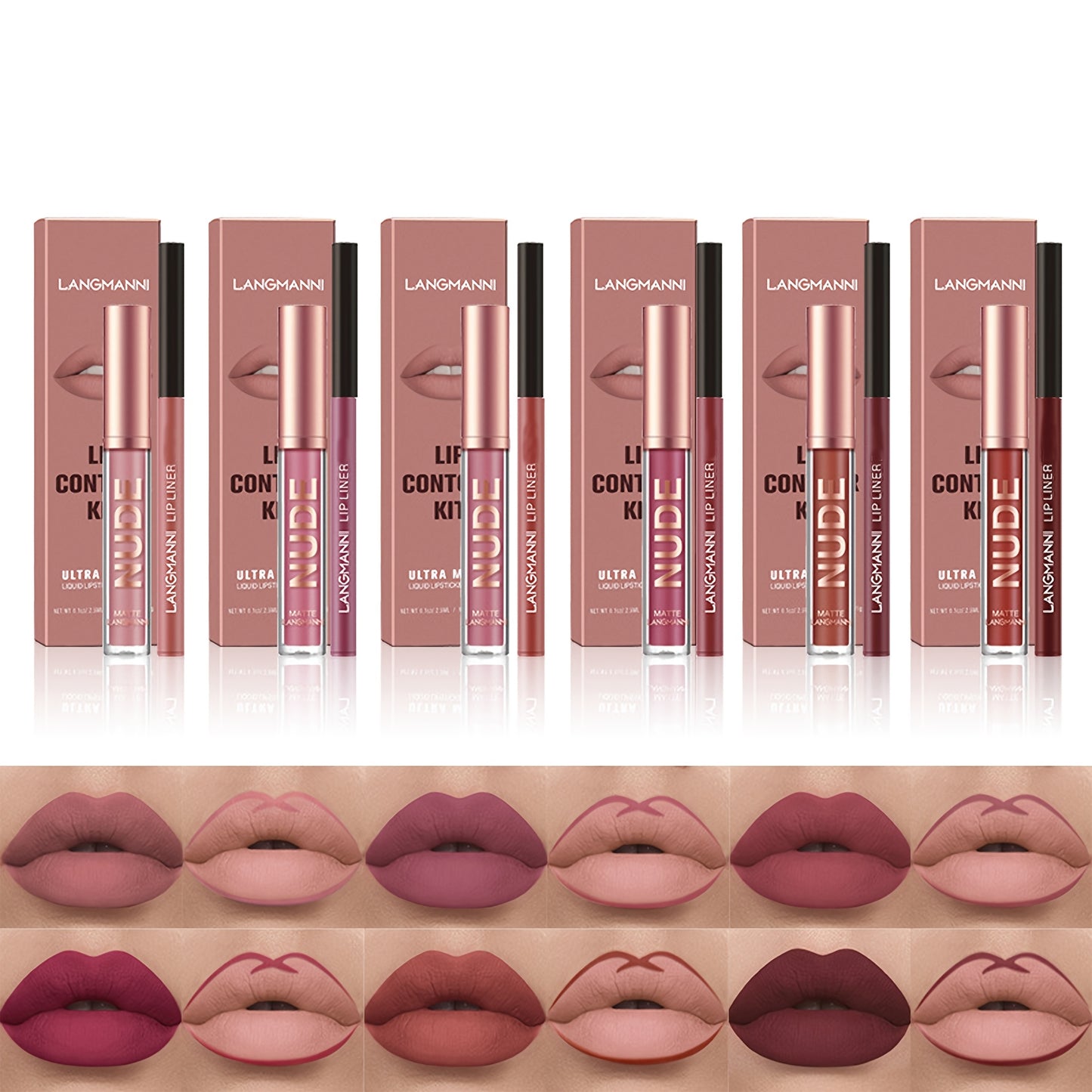 Combination Set of Lip Liner and Lip Gloss