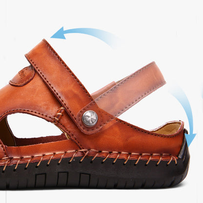 Herren-Sandalen mit geschlossener Zehenpartie, verstellbare Sommer-Pantoletten, modische Strandschuhe