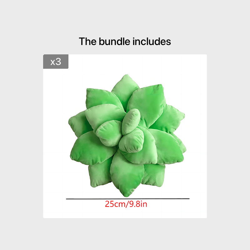 Succulent Pillow, Cute Pillows, Accent Pillows For Green Succulent Themed Home Decor, Soft Plush Cushions, Gifts For Succulent Lovers Or Kids (Dark Green) As Halloween, Chrismas Gift