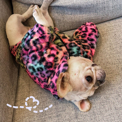 New Style Pet Clothes Colorful Leopard Print Velvet Coat