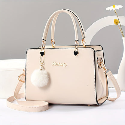 Elegant Faux Leather Handbag - Women's Shoulder Bag with Tassel