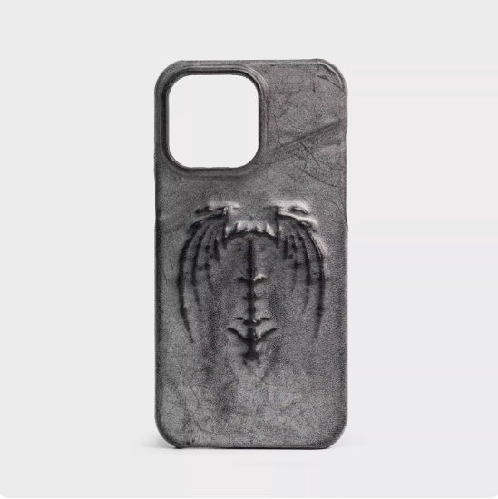 Retro Gothic Vampire Bat Wing Embossed Dark Style Phone Case