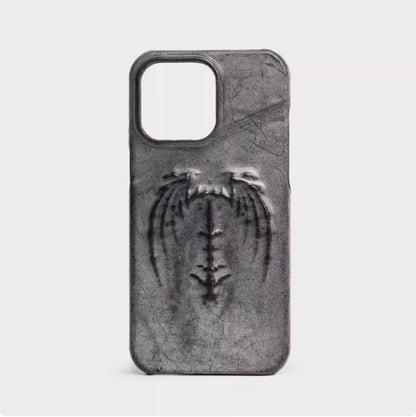 Retro Gothic Vampire Bat Wing Embossed Dark Style Phone Case