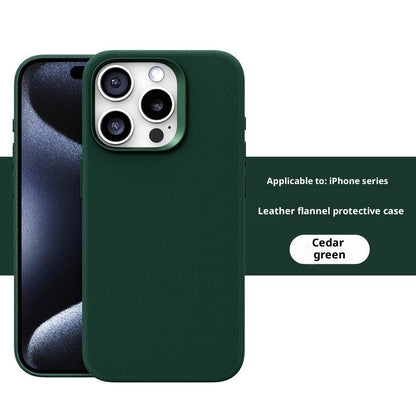 Leather Flannel Fabric Magnetic Phone Case