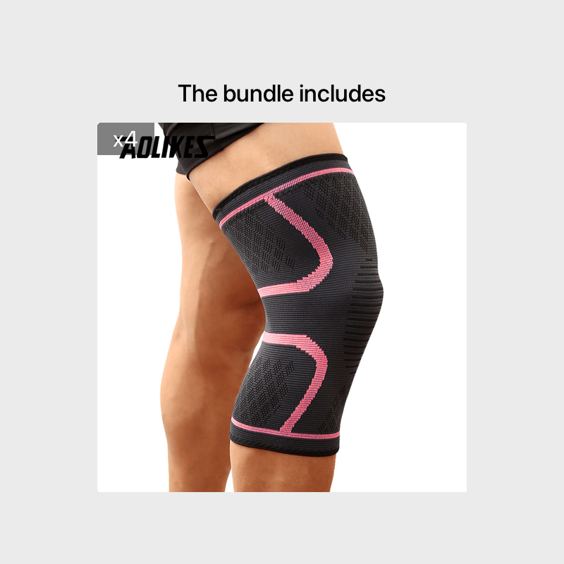 1pc AOLIKES Compression Knee Pad Sleeve - Breathable, Non-Slip, Durable Polyamide & Nylon, Ideal for Running, Volleyball, Basketball, Yoga, Tennis, Football