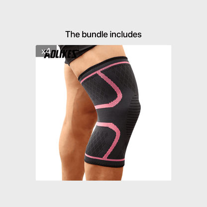1pc AOLIKES Compression Knee Pad Sleeve - Breathable, Non-Slip, Durable Polyamide & Nylon, Ideal for Running, Volleyball, Basketball, Yoga, Tennis, Football
