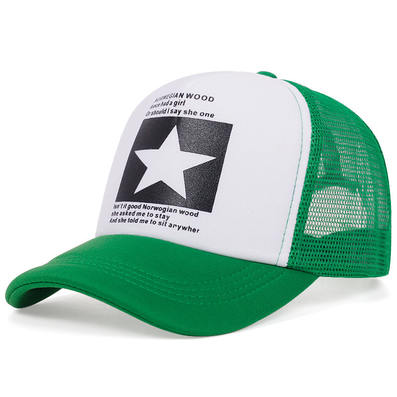 1pc Pentagram Breathable Baseball Cap Mesh Cap