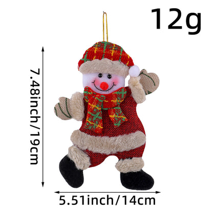 Festive Christmas Tree Ornaments - Santa, Snowman, Reindeer & Bear Figures With Red & White Scarves, Golden Balls & Red Bows - Perfect For Holiday Decor, Christmas Decorations