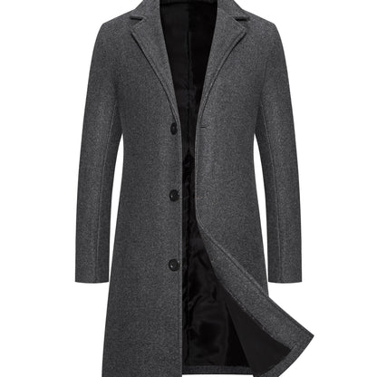 New Men's Mid-length Single Breasted Trench Coat Jacket