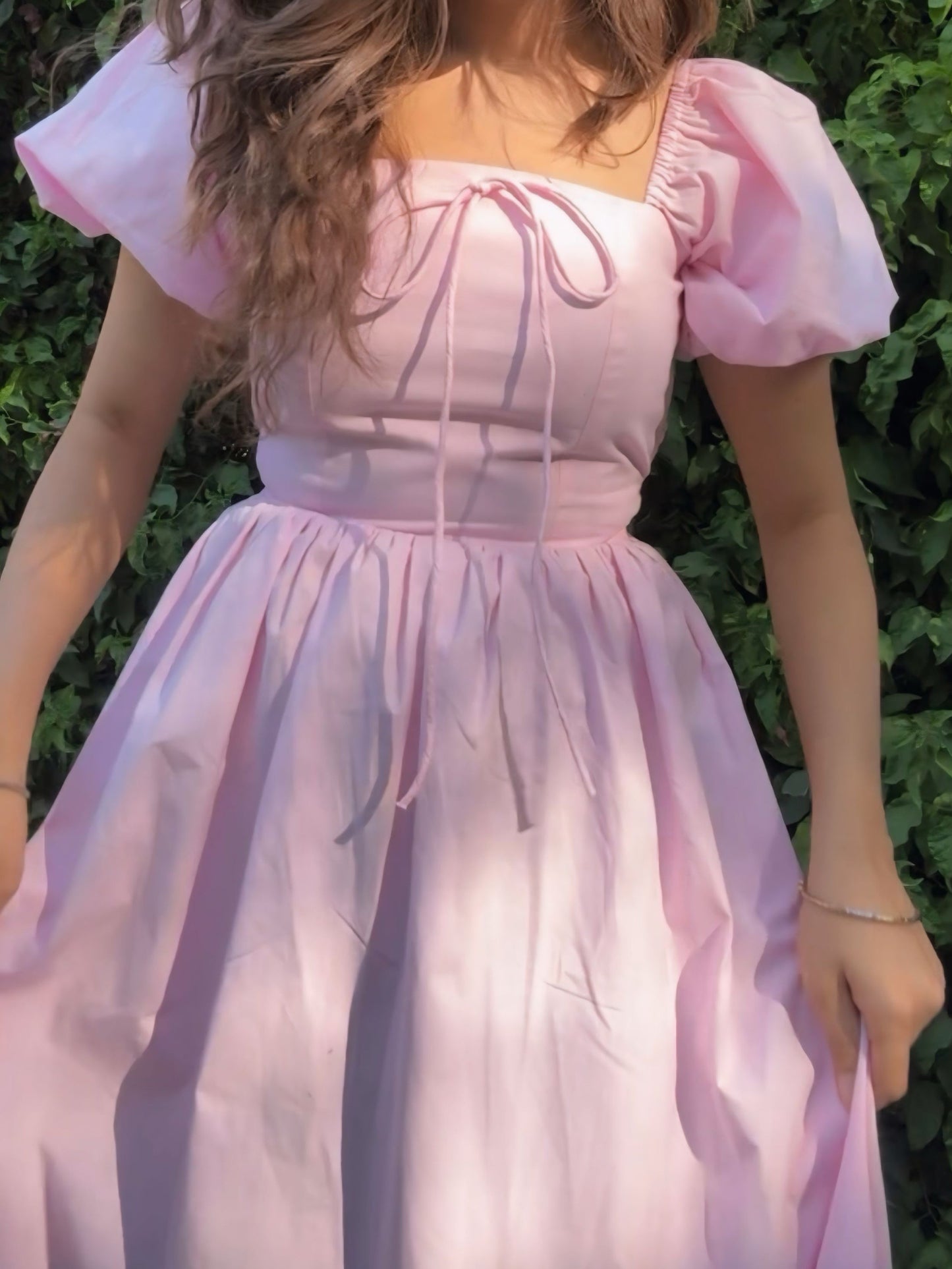 Puff Sleeve Tie Dress