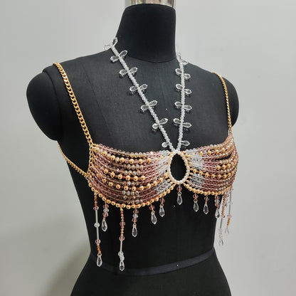 Fashion Colorful Beaded Chest Wrap Body Chains Women
