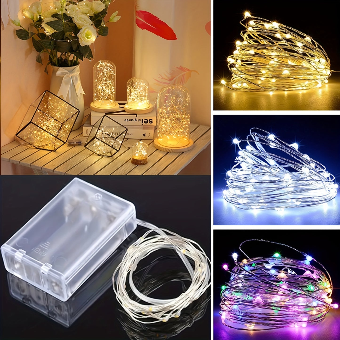 1pc String Lights Suitable for Bedroom, Party, Wedding, Christmas and Halloween Decoration Light 50/100LED