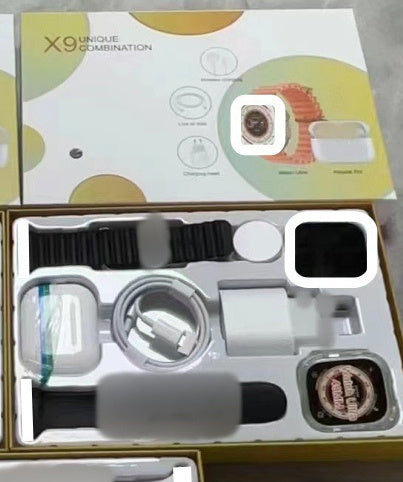 X8X9X10 Smart Watch Wireless Power Bank Bluetooth Headset Charging Plug Six-piece Double Strap