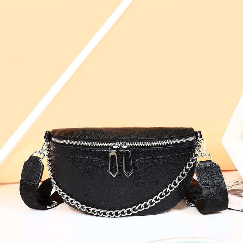 Casual Large Capacity Crossbody Leather Waist Bucket Bag